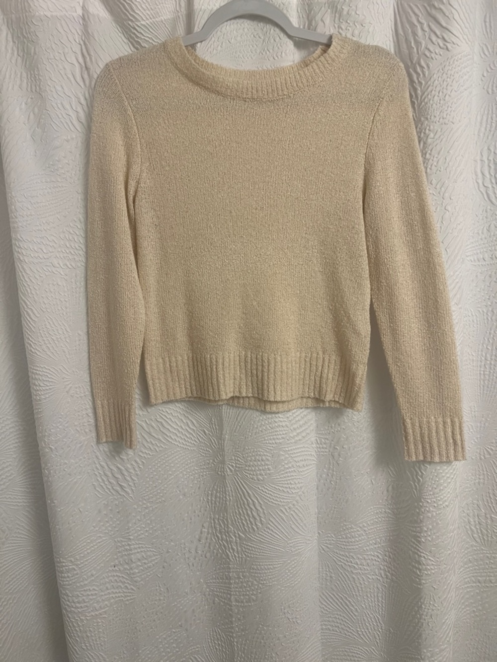 OAK + FORT Cream Crewneck Knit Sweater
